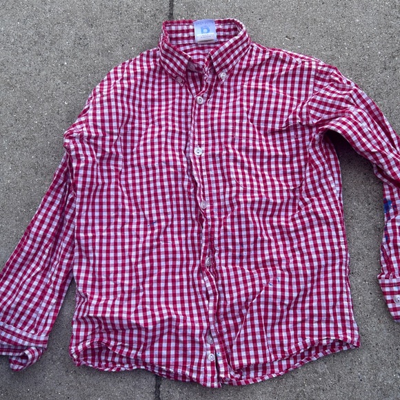 bella bliss Red and White Checkered Men's Shirt - Picture 1 of 5